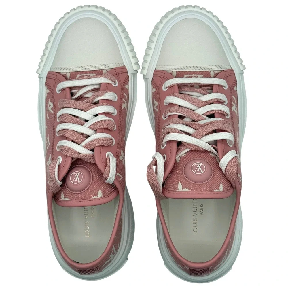 NEW Louis Vuitton Squad Ankle Sneaker Pink‎ Monogram Size 39 Luxury NWOB